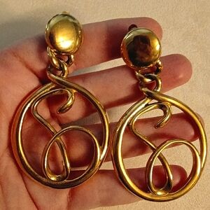 Givenchy Vintage LARGE Dangle Logo Earrings